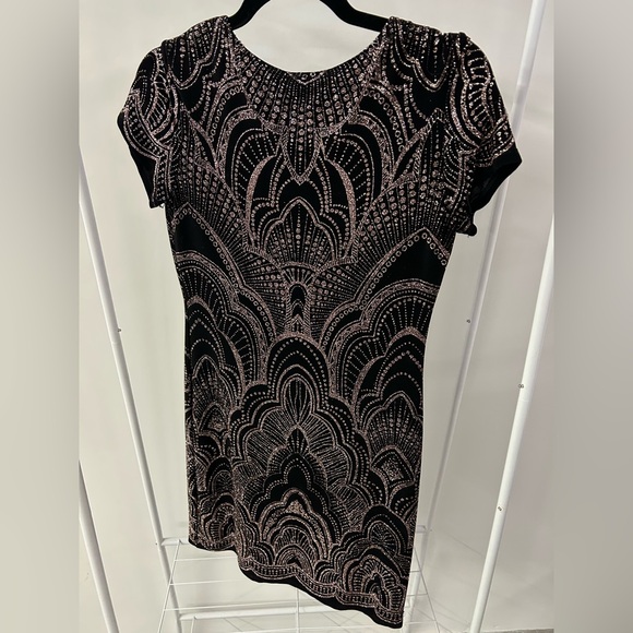 Jump Black and Rose Gold Art Deco Mini Dress - Picture 4 of 5